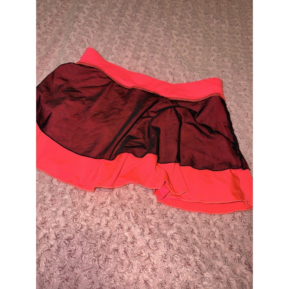 Sofibella Tennis Skirt Womens Pink Elastic Waist Mesh Trim Skort Athletic Neon